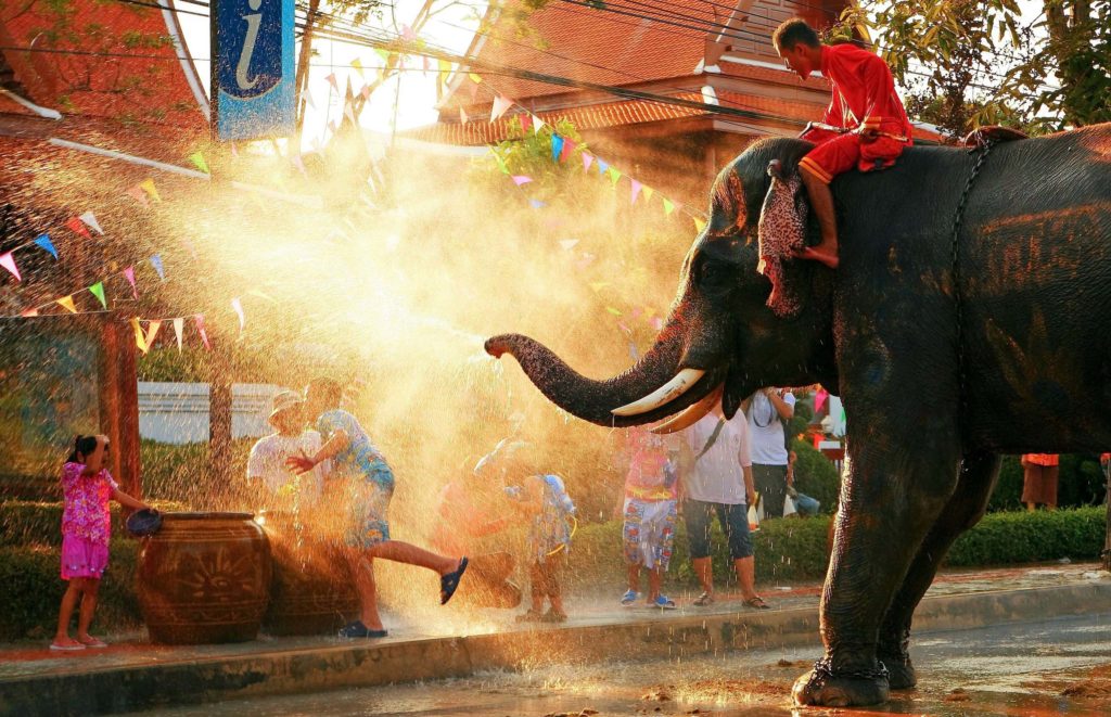 Battaglia dell'acqua a Chiang Mai per il Songkran o Festival dell'acqua